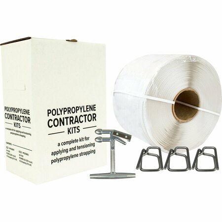ENCORE PACKAGING Polypropylene Strapping Kit for 12, Contractor  Wire Buckles PP12CB01-WB